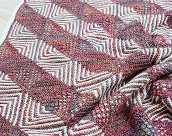 CROCHET PATTERN - Mosaic Half Square Triangle - Centre Out Overlay Mosaic Crochet - Easy Fun Flexible AdaptableProject