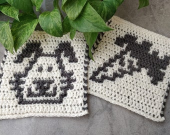 Rabbit and Carrot Motifs - Simple Overlay Mosaic Crochet - MOTIFS Collection