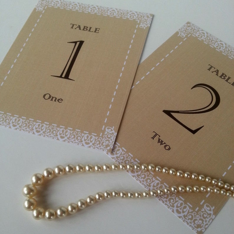 Printable Table Numbers Cards Wedding Reception Idea Rustic Etsy