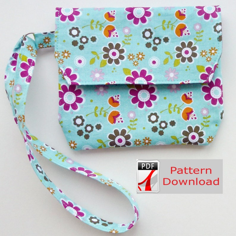 Slip Pocket Coin Purse Wristlet PDF Sewing Pattern Instant Download Simple Purse Clutch Bag image 2