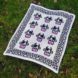 Crochet Pattern Blanket Crochet Baby Blanket Easy Pattern Cute Blanket Pattern Fun Cow Pattern Afghan Throw Pattern Nosey Cows