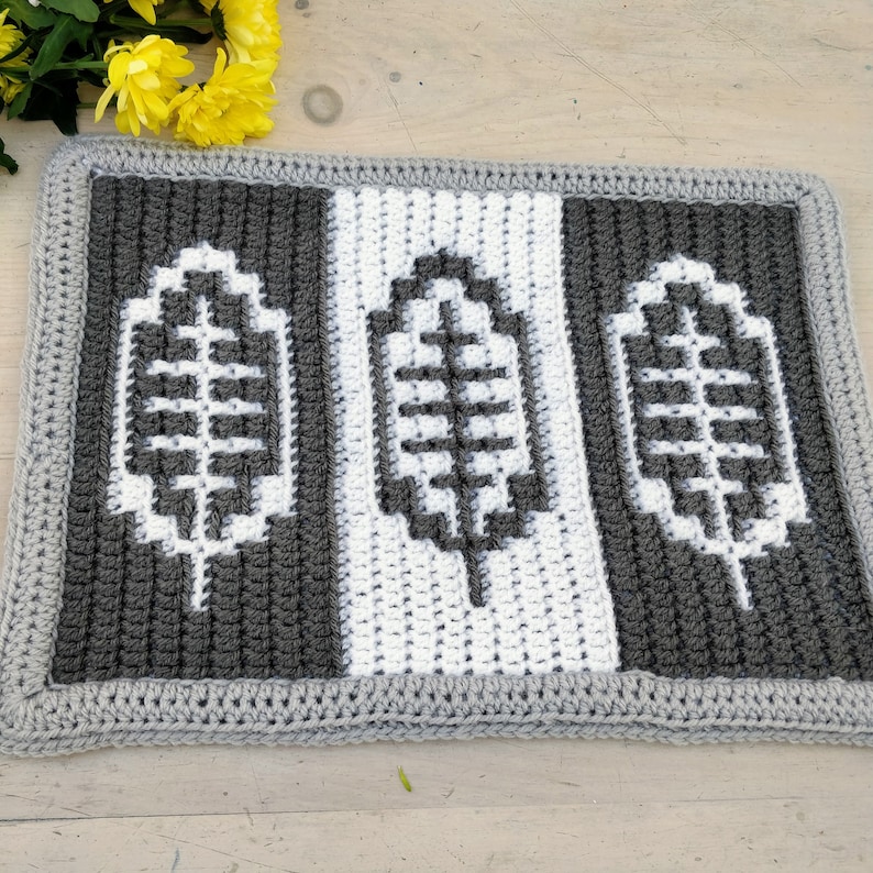Easy Fun Project CPC300-P Table Mat Placemat CROCHET PATTERN Mosaic Crochet