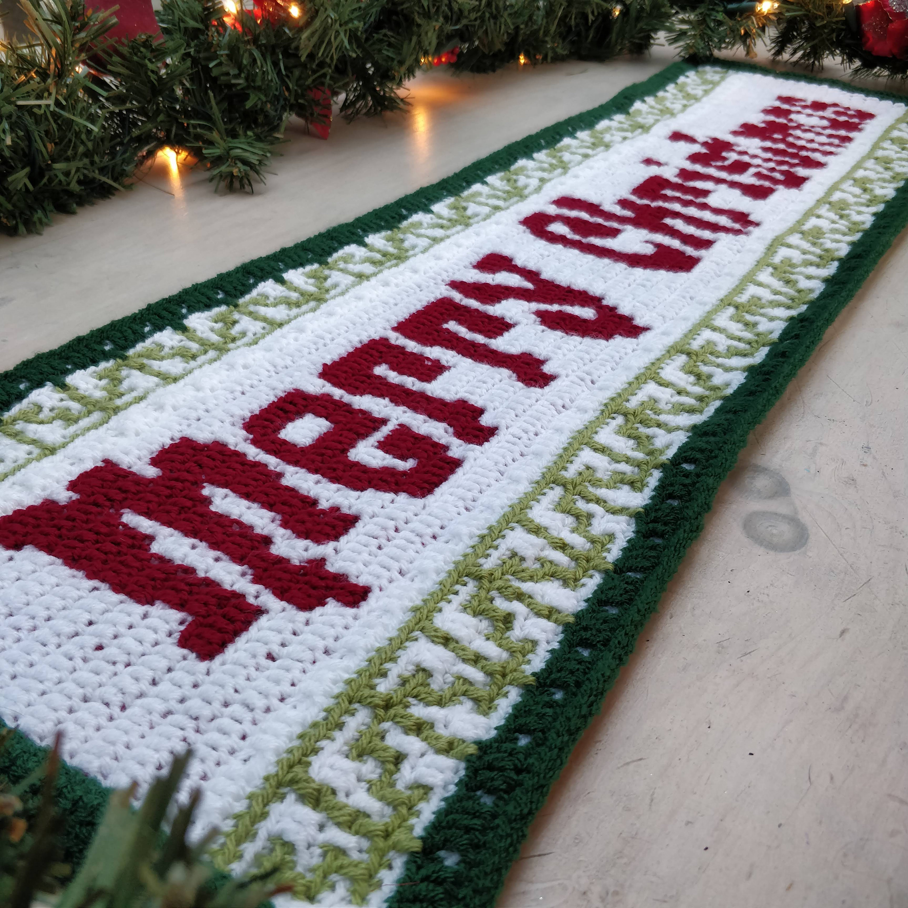 CROCHET PATTERN Merry Christmas Banner Mosaic Crochet Etsy 日本