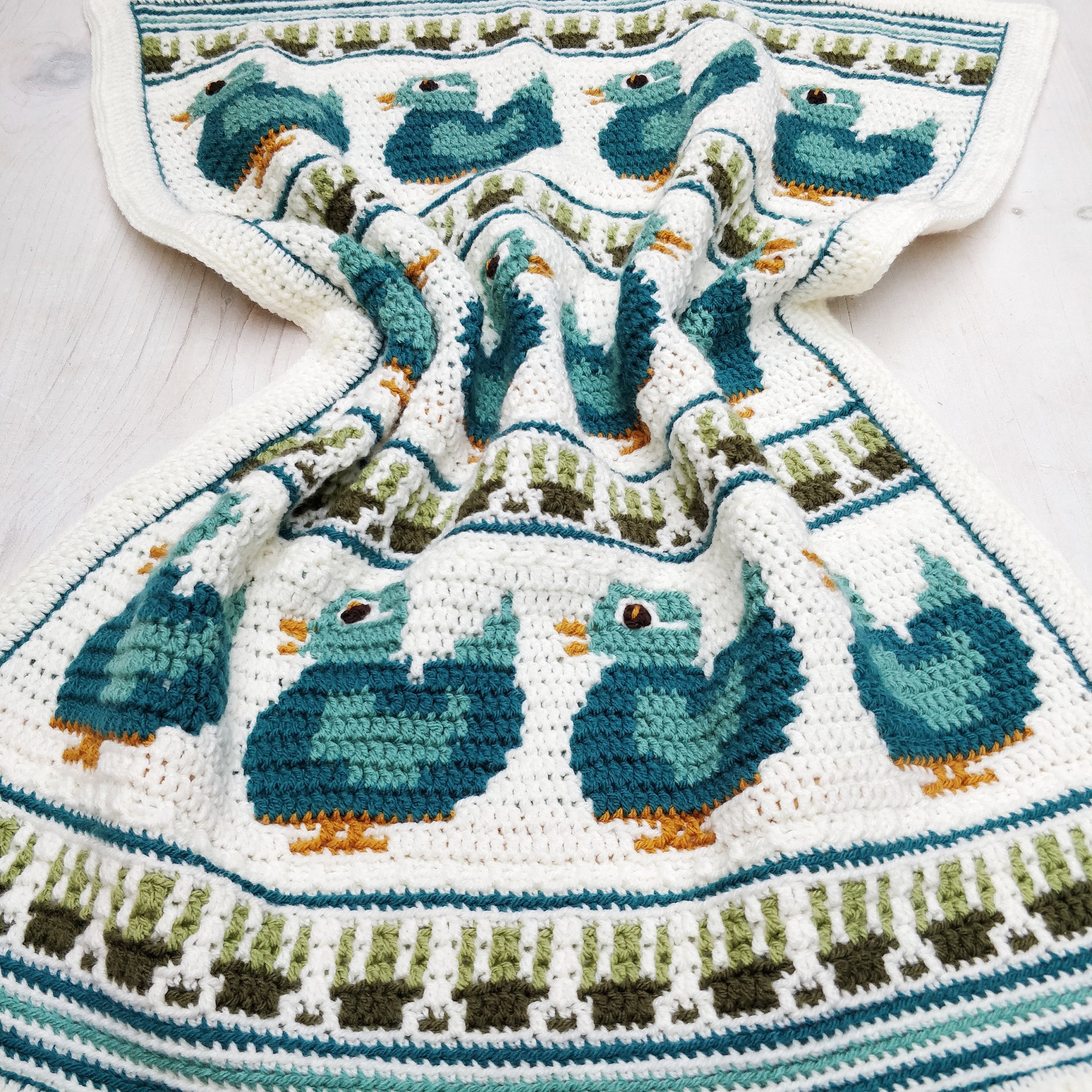 CROCHET PATTERN Duck Gallery Blanket Ducks Crochet Baby Blanket Overlay Mosaic Crochet Intermediate Fun Project Etsy Canada