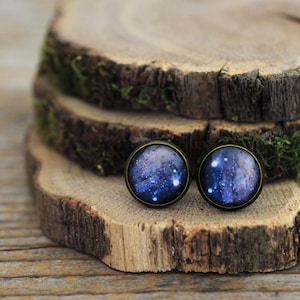 Milky Way Earrings, Milky Way Galaxy Studs, Milky Way, Nebula Earrings, Galaxy Earrings, Milky Way Jewelry, Nebula Jewelry, Solar System