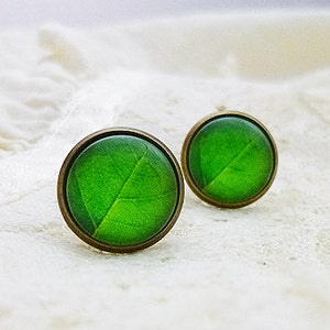 Leaf Earrings, Green Leaf Studs, Spring Leaf Earrings, Nature Studs, Spring Studs, Summer Earrings, Tree Earrings, Nature, Floral Earrings