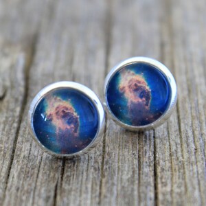Carina-Nebel, Nebel, Nebel Ohrringe, Nebel Ohrstecker, Weltraum Ohrringe, Weltraum Ohrstecker, Konstellation Ohrringe, Galaxie Ohrringe, blauer Nebel