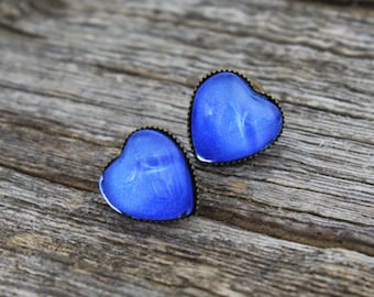 Neptune, Planet Neptune Earrings, Heart Shaped Planet Earrings, Planet Studs, Solar System Earrings, Solar System, Galaxy Earrings, Space