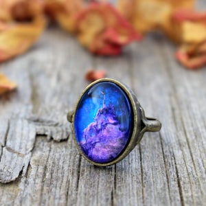 Purple Nebula, Blue Nebula, Nebula, Nebula Ring, Nebula Jewelry, Purple Galaxy, Galaxy, Galaxy Ring, Space Jewelry, Space, Ring Size 10