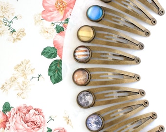Planet Bobby Pin, Solar System Hairpin, Space Hairpins, Moon Hairpin, Jupiter Hairpins, Planets Hairpins, Solar System Jewelry, Universe