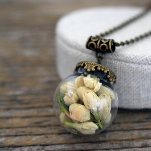 Echte Jasmin Halskette, Echte Jasmin Halskette, Schmuck, Terrarium Halskette, Schmuck echte Blumen, echte Jasmin Halskette