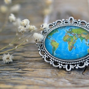 Collar de mapa del mundo, collar de mapa antiguo, mapa del mundo retro, mapa del mundo, collar de mapa, mapa de la Tierra, collar de la Tierra, mapa de continentes, mapa de los océanos