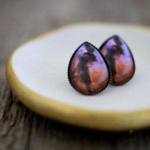 Eagle Nebula, Eagle Nebula Earrings, Eagle Nebula Studs, Nebula Earrings, Nebula Jewelry, Purple Nebula, Space Earrings, Galaxy Earrings