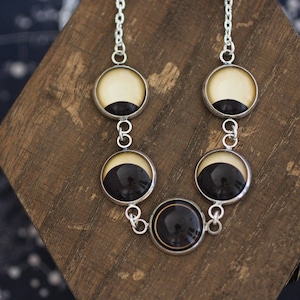 Solar Eclipse, Sun Eclipse, Sun Necklace, Solar Eclipse Necklace, Solar Eclipse Phases, Phase Necklace, Solar System Necklace, Space Jewelry
