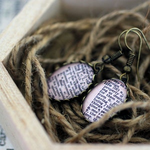 Evolution Earrings, Life Earrings, Dictionary Earrings, Dictionary Jewelry, Book Page Earrings, Book Jewelry, Science Earrings, Literature