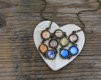 Collar del Sistema Solar, Collar de Planetas, Sistema Solar, Collar de Planetas, Collar de Solo Planetas, Collar del Espacio, Galaxia, Collar de Ciencia