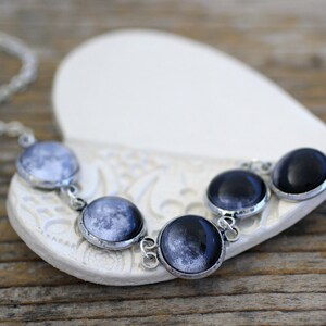 Moon Phase Necklace, Moon Phases, Moon Cycle, Moon Necklace, Solar System Necklace, Lunar Eclipse, Planet Necklace, Space Necklace image 3