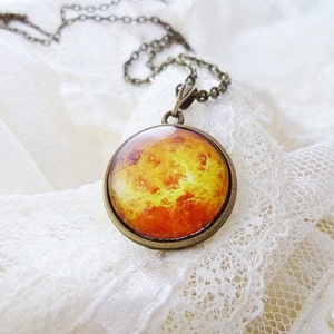 Venus Necklace, Venus, Planet Venus Necklace, Solar System Necklace, Planet Necklace, Aurora, Solar System Jewelry, Space Necklace, Galaxy