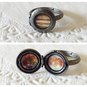 Jupiter Ring, Jupiter, Jupiters Moons, Solar System Ring, Callisto, Europa, Ganymede, Io, Space Ring, Jupiter Locket, Space Locket, Space