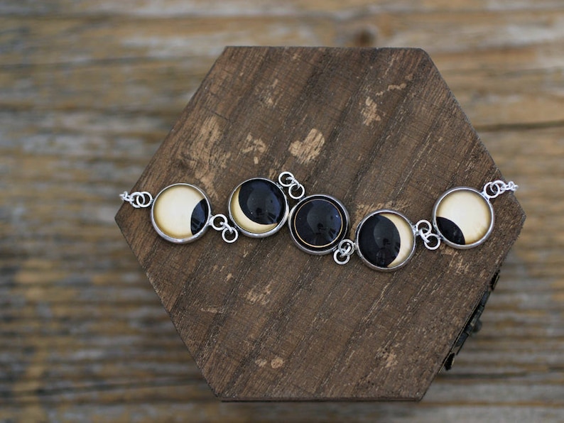 Solar Eclipse, Sun Eclipse, Sun Necklace, Solar Eclipse Necklace, Solar Eclipse Phases, Phase Necklace, Solar System Necklace, Space Jewelry image 3