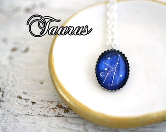 Taurus, Taurus Necklace, Taurus Constellation, Constellation Jewelry, Taurus Zodiac Constellation, Taurus Zodiac, Birthday Necklace, Stars