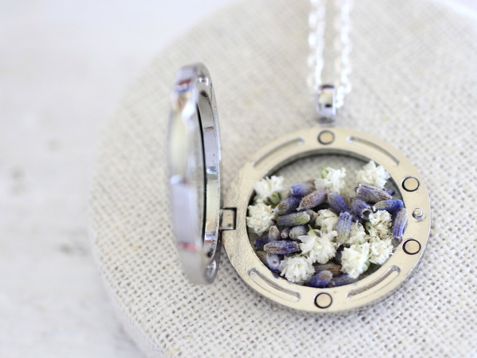 Gypsophila Necklace Lavender Necklace Real Lavender Real Etsy