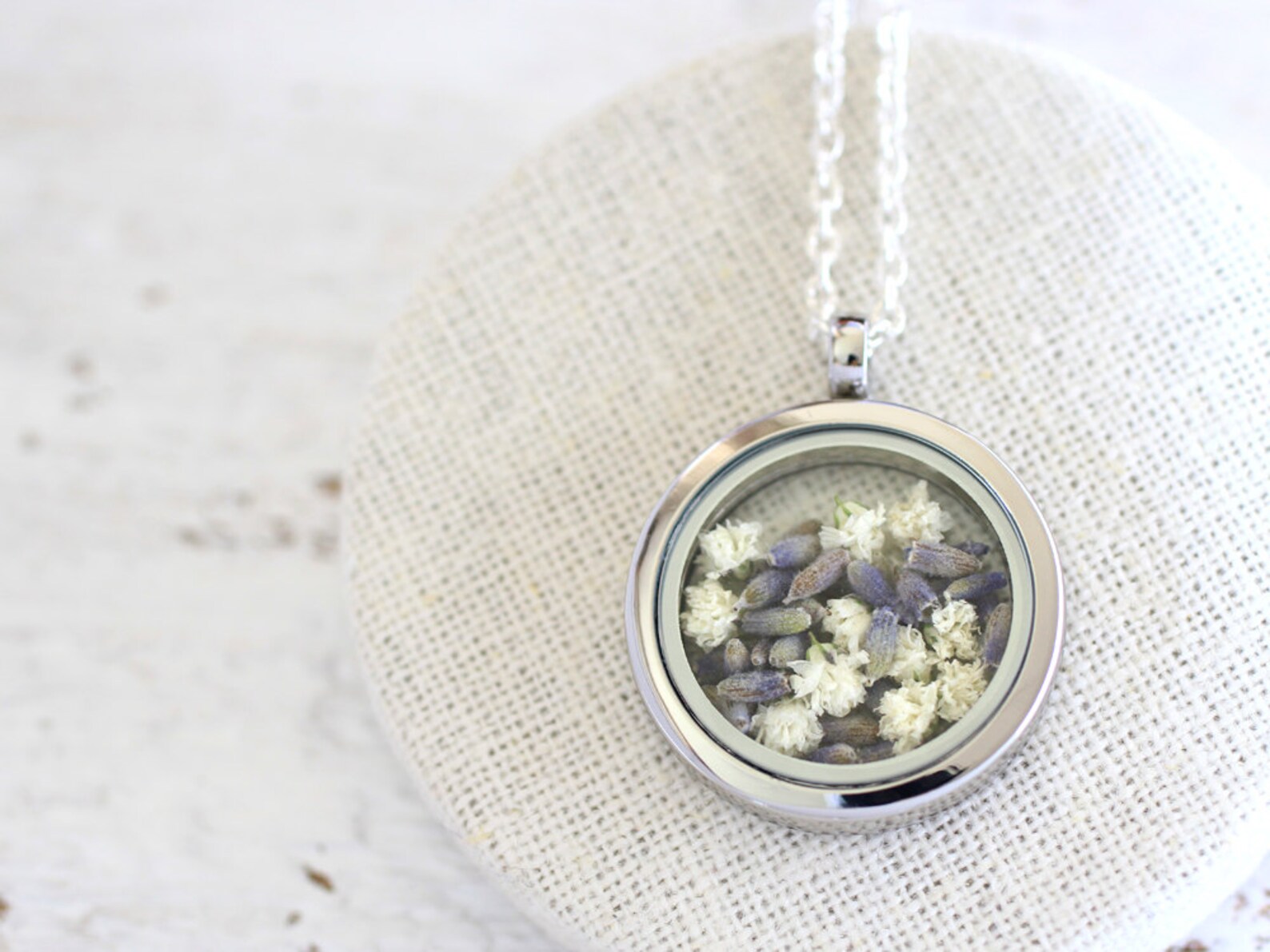 Gypsophila Necklace Lavender Necklace Real Lavender Real Etsy