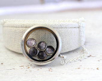 Moon Phases, Moon Phases Necklace, Moon Locket, Moon Jewelry, Space Locket, Solar System Necklace, Galaxy Necklace, Science Necklace