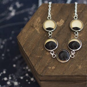 Solar Eclipse, Sun Eclipse, Sun Necklace, Solar Eclipse Necklace, Solar Eclipse Phases, Phase Necklace, Solar System Necklace, Space Jewelry image 2