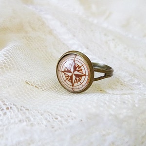 Compass, Compass Ring, Retro Compass, Nautical Ring, Nautical Ship, Retro Ship, Marine Jewelry, Sailing, Ocean Jewelry