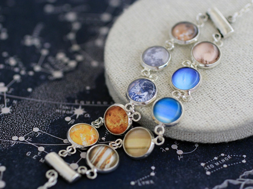 Solar System Bracelet Bracelet Space Bracelet Earth Etsy
