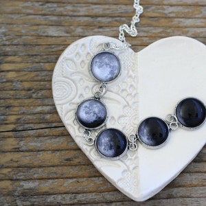 Moon Phase Necklace, Moon Phases, Moon Cycle, Moon Necklace, Solar System Necklace, Lunar Eclipse, Planet Necklace, Space Necklace image 2
