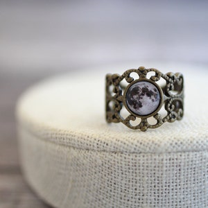 Moon Ring, Full Moon Ring, Moon Jewelry, Moon, Solar System Ring, Solar System Jewelry, Space Ring, Galaxy, Solar System, Lunar Ring image 3