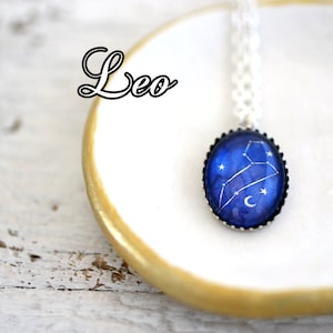 Leo, Leo-Halskette, Sternbild, Konstellation Schmuck, Leo Zodiac Konstellation, Leo Zodiac, Geburtstag, Leo Birthday Halskette