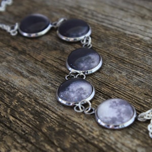 Moon Phases Bracelet, Moon Phases, Phases of the Moon, Moon Cycle, Moon Bracelet, Solar System Bracelet, Full Moon, Planets, Galaxy, Space