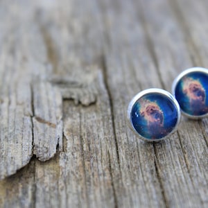 Carina Nebula, Nebula, Nebula Earrings, Nebula Studs, Space Earrings, Space Studs, Constellation Earrings, Galaxy Earrings, Blue Nebula
