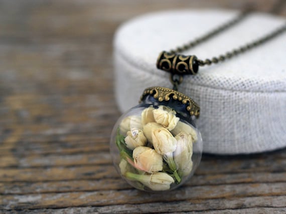 Jasmine Necklace Real Jasmine Dried Jasmine Necklace Jasmine
