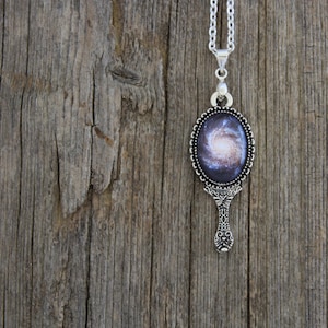 Andromeda Galaxy, Andromeda Necklace, Andromeda Space Necklace, Andromeda, Galaxy Necklace, Spiral Galaxy, Round Galaxy, Nebula Necklace