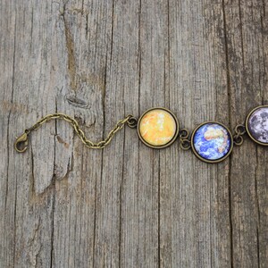 Solar System Bracelet, Planet Bracelet, Earth Bracelet, Full Moon Bracelet, Solar System, Space, Universe, Planet Jewelry, Sky, Stars