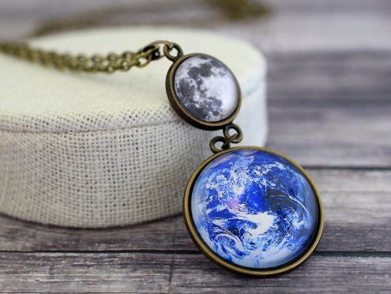 Galaxy moon necklace discount