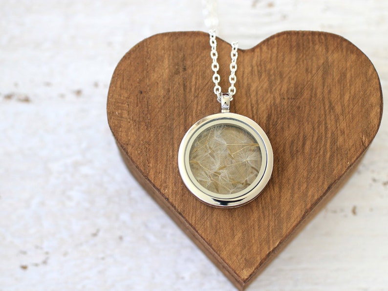 Real Dandelion, Dandelion Seeds, Dandelion Necklace, Dandelion Locket, Real Flowers Necklace, Dried Flowers, Dried Flowers Necklace, Locket image 4