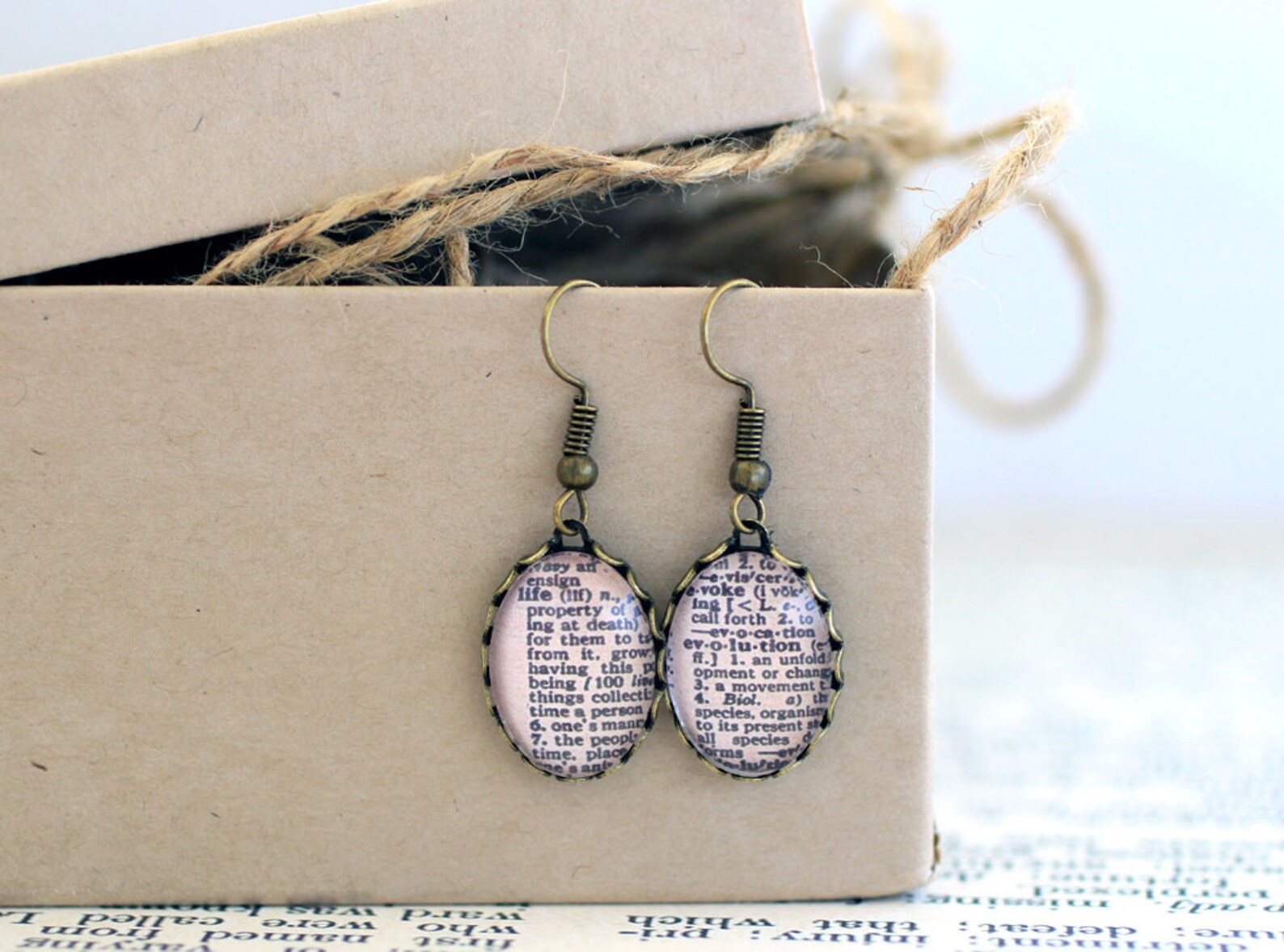 Evolution Earrings Life Earrings Dictionary Earrings Etsy