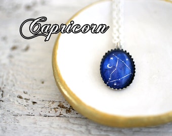 Capricorn, Capricorn Necklace, Capricorn Constellation, Capricorn Zodiac Constellation, Constellation Jewelry, Birthday Necklace, December