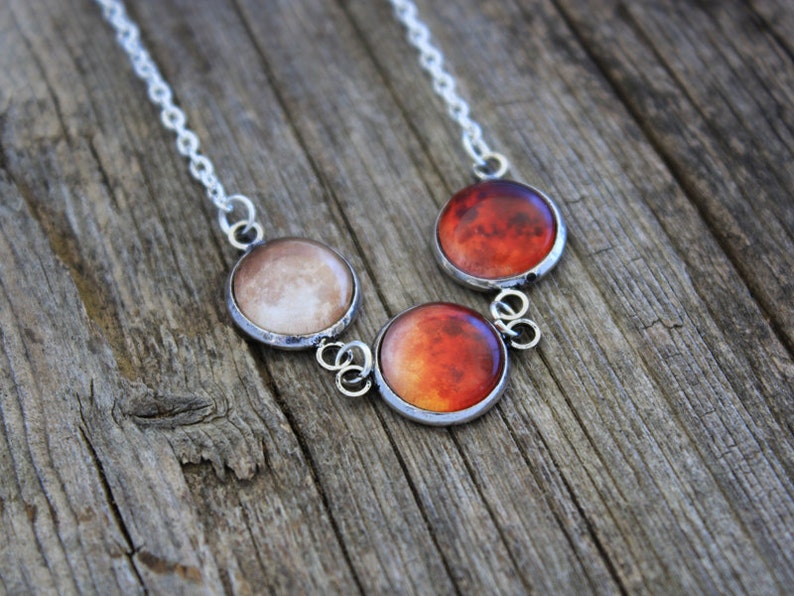 Lunar Eclipse Necklace Lunar Eclipse Moon Eclipse Moon Etsy