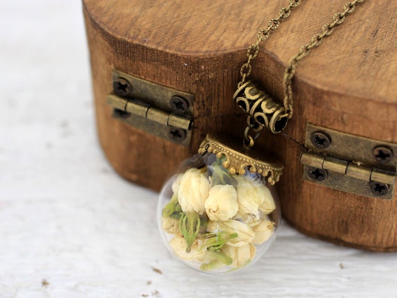 Real Dried Jasmine Necklace Real Dried Jasmine Necklace