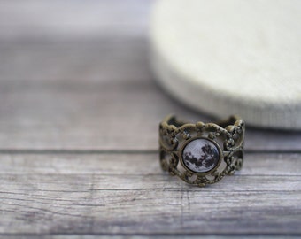 Moon Ring, Full Moon Ring, Moon Jewelry, Moon, Solar System Ring, Solar System Jewelry, Space Ring, Galaxy, Solar System, Lunar Ring