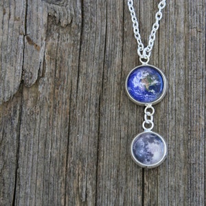 Earth and Your Birth Moon, Personal Birth Moon Phase, Personalized Moon Necklace, Custom Birth Moon Necklace, Custom Moon Phase, Birthmoon image 2