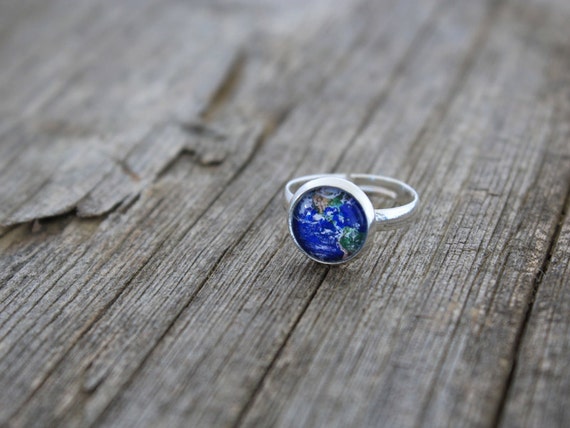 Earth Planet Earth Earth Jewelry Earth Ring Tiny Earth Space Space Jewelry Planets Planet Ring Solar System Galaxy Cosmic Ring
