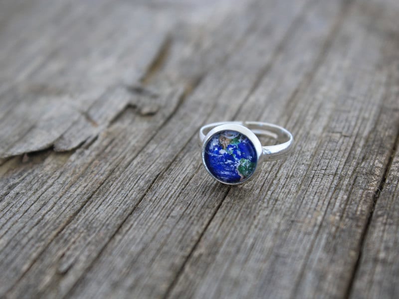 Earth, Planet Earth, Earth Jewelry, Earth Ring, Tiny Earth, Space