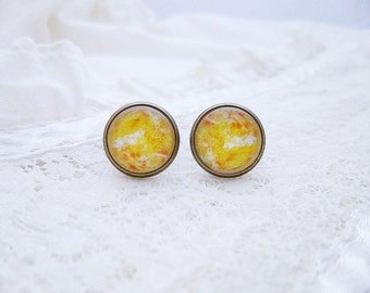 Sun Earrings, Sun Studs, Solar System Earrings, Planet Earrings, Space Jewelry, Solar Earrings, Sol, Planet Earrings, Planet Jewelry